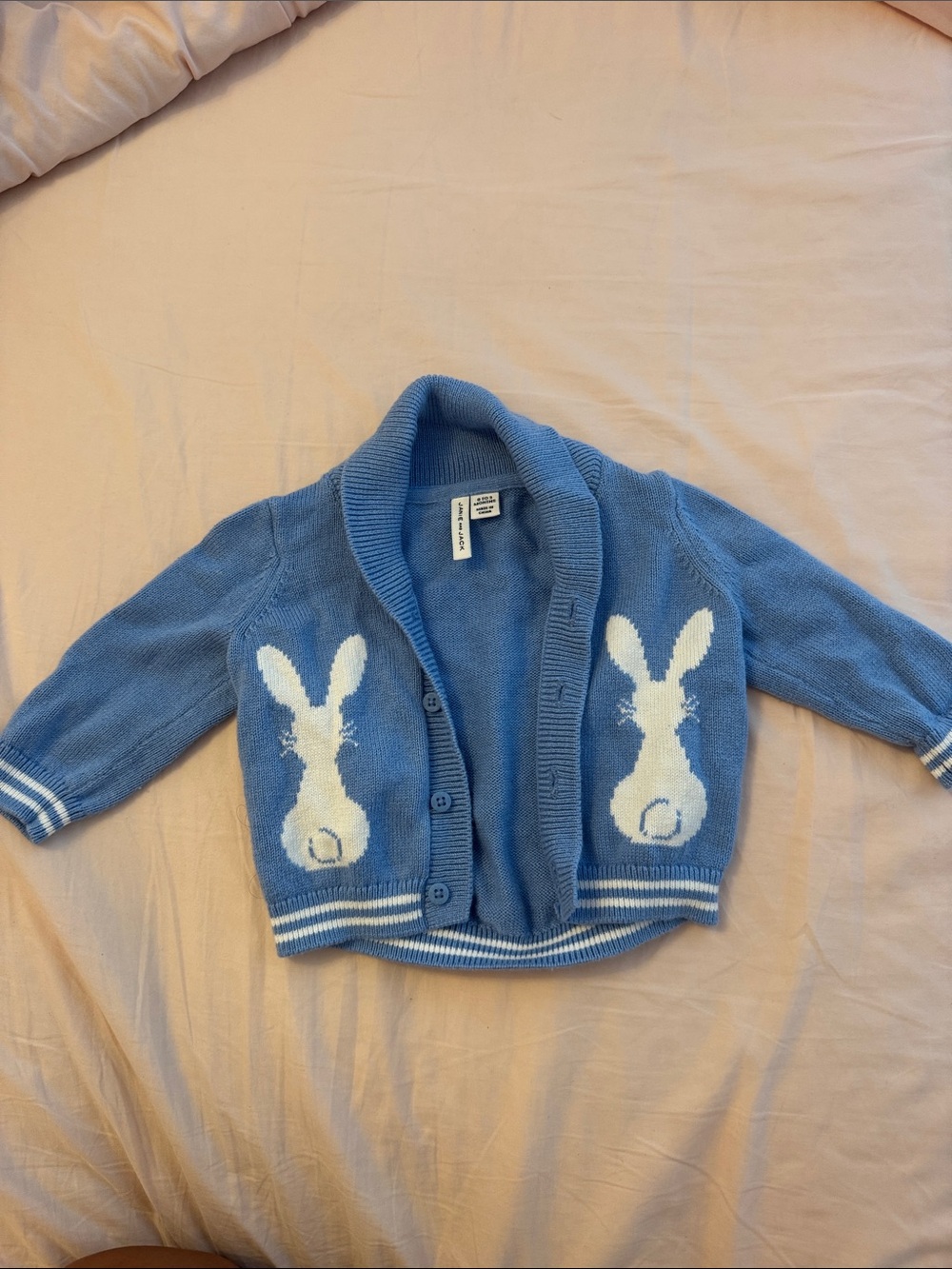 Janie and Jack Easter bunny Knit Cardigan sweater size 0-3 months